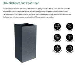 EDA Kunststoff-Topf Graphit, gerillt Dunkelgrau Discount