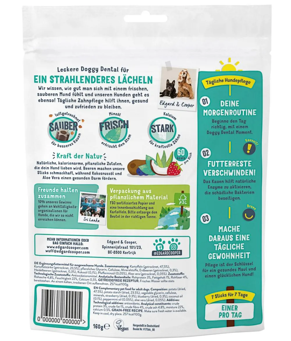 Edgard & Cooper® Edgard & Cooper Hundesnack Doggy Dental, Minzöl & Erdbeere Sale