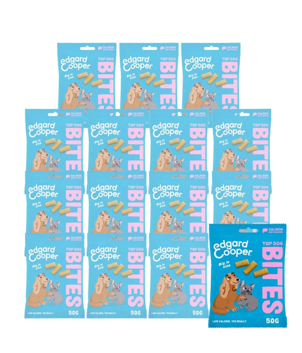 Edgard & Cooper® Hundeleckerlies > Edgard & Cooper Hundesnack Top Dog Bites, Big, Lachs & Huhn, 15 x 50 g