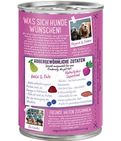 Edgard & Cooper® Nassfutter Hund - Edgard & Cooper Nassfutter für Hunde, Schmackhaftes Wild & Ente Adult, 6 x 400 g