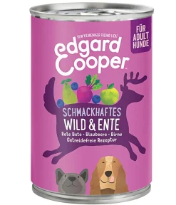 Edgard & Cooper® Nassfutter Hund - Edgard & Cooper Nassfutter für Hunde, Schmackhaftes Wild & Ente Adult, 6 x 400 g