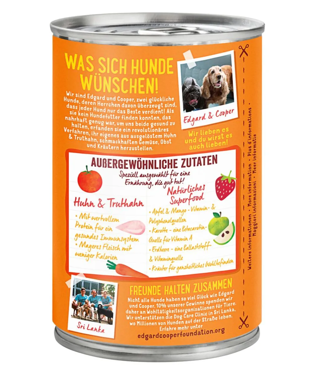 Edgard & Cooper® Nassfutter Hund > Edgard & Cooper Nassfutter für Hunde, Saftiges Huhn & Truthahn Adult, 6 x 400 g