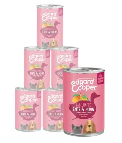 Edgard & Cooper® Edgard & Cooper Nassfutter für Hunde, Fabelhafte Ente & Huhn, Junior, 6 x 400 g New