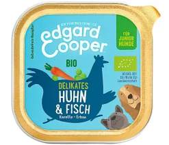 Edgard & Cooper® Edgard & Cooper Nassfutter für Hunde, Delikates Huhn & Fisch, Junior, Bio, 17 x 100 g Discount