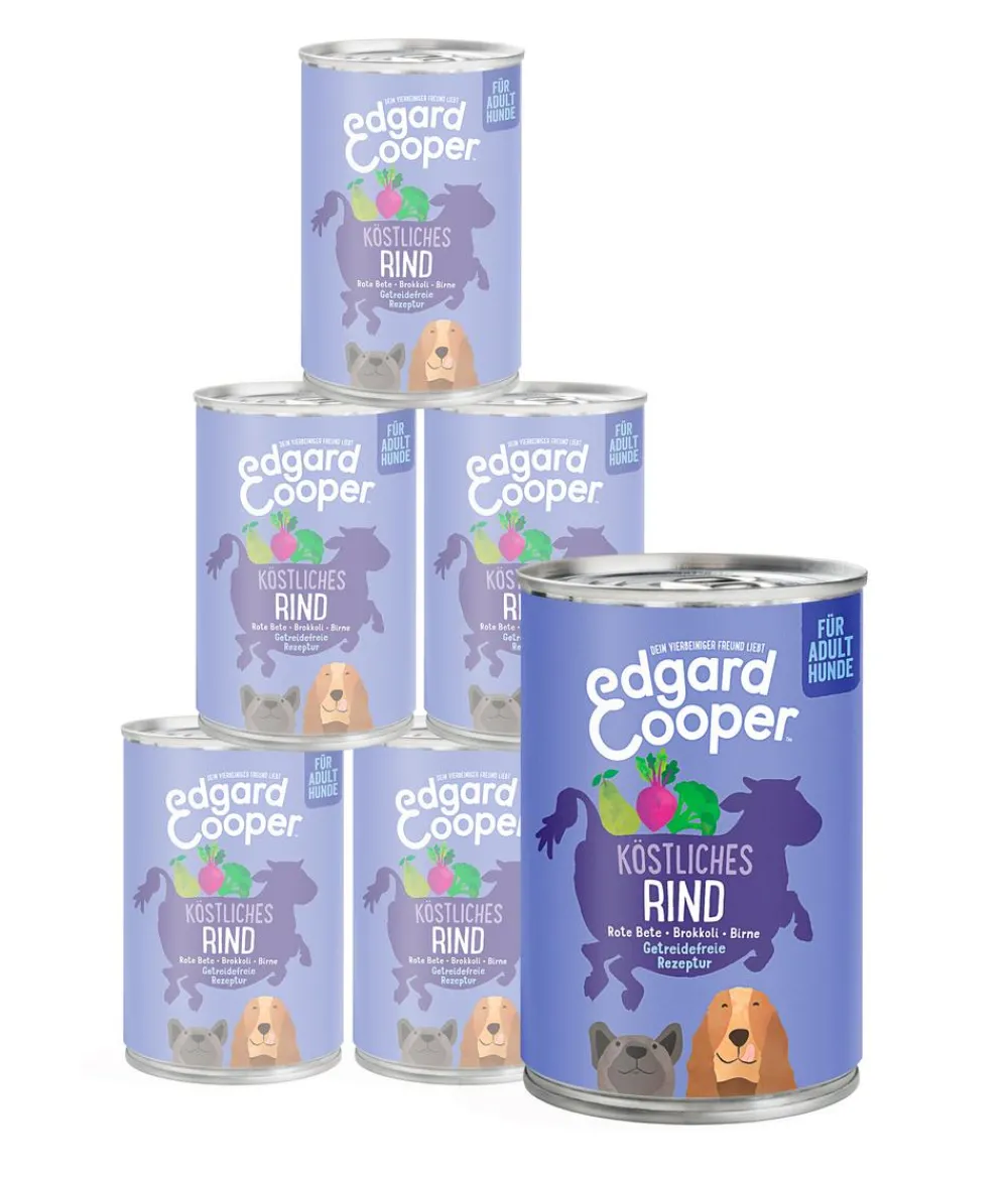 Edgard & Cooper® Edgard & Cooper Nassfutter für Hunde, Köstliches Rind Adult, 6 x 400 g
