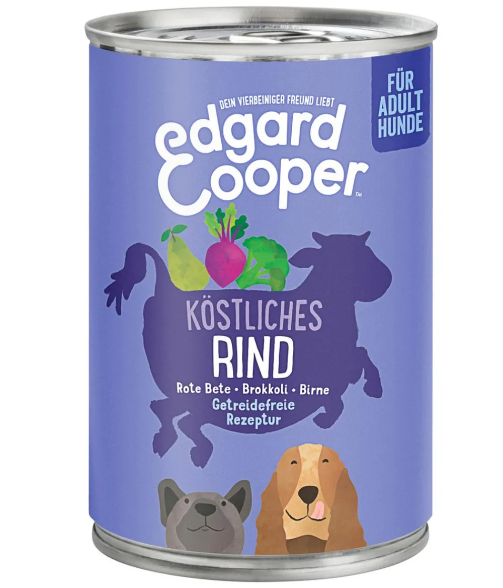 Edgard & Cooper® Edgard & Cooper Nassfutter für Hunde, Köstliches Rind Adult, 6 x 400 g