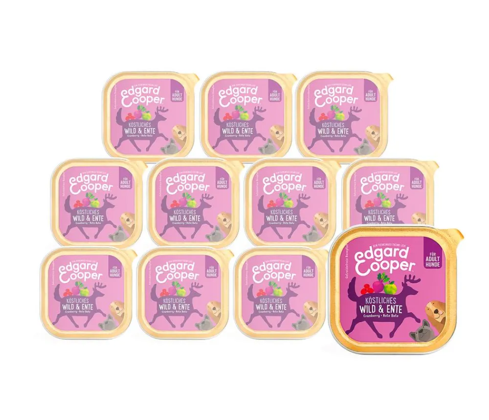 Edgard & Cooper® Nassfutter Hund - Edgard & Cooper Nassfutter für Hunde, Köstliches Wild & Ente Adult, 11 x 150 g