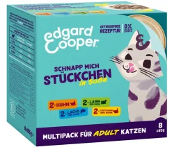 Edgard & Cooper® Nassfutter Katze > Edgard & Cooper Nassfutter für Katzen Mischpaket Stückchen in Soße Adult, 6 x 8x85 g