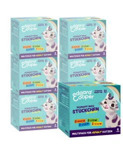 Edgard & Cooper® Nassfutter Katze > Edgard & Cooper Nassfutter für Katzen Mischpaket Stückchen in Soße Adult, 6 x 8x85 g