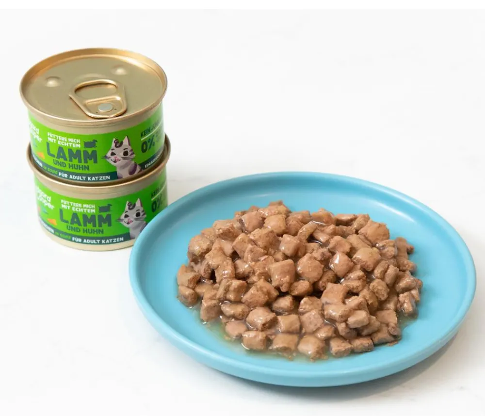 Edgard & Cooper® Nassfutter Katze > Edgard & Cooper Nassfutter für Katzen Lamm & Freilandhuhn Stückchen in Soße Adult, 18 x 85 g