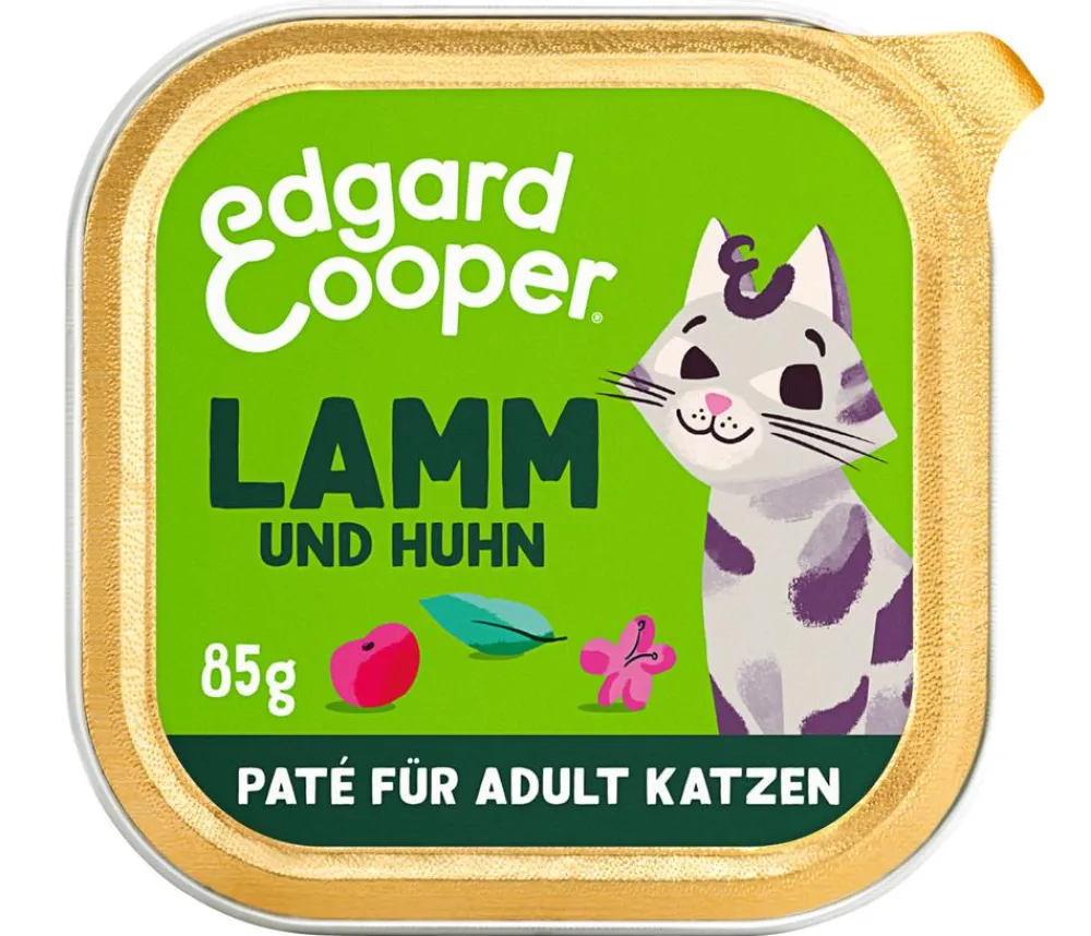 Edgard & Cooper® Edgard & Cooper Nassfutter für Katzen Lamm & Freilaufhuhn Paté Adult, 16 x 85 g New