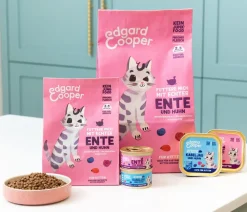 Edgard & Cooper® Edgard & Cooper Nassfutter für Katzen Freilaufente & Freilaufhuhn Stückchen in Soße, Kitten, 18 x 85 g Hot