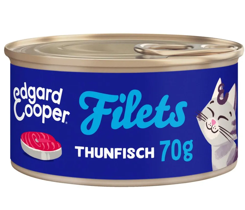 Edgard & Cooper® Edgard & Cooper Nassfutter für Katzen Wildfang-Thunfisch Filets, 24 x 70 g Outlet