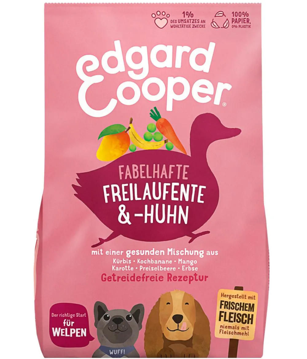 Edgard & Cooper® Trockenfutter Hund > Edgard & Cooper Tockenfutter für Hunde, Fabelhafte Freilaufente, & -Huhn, Welpen