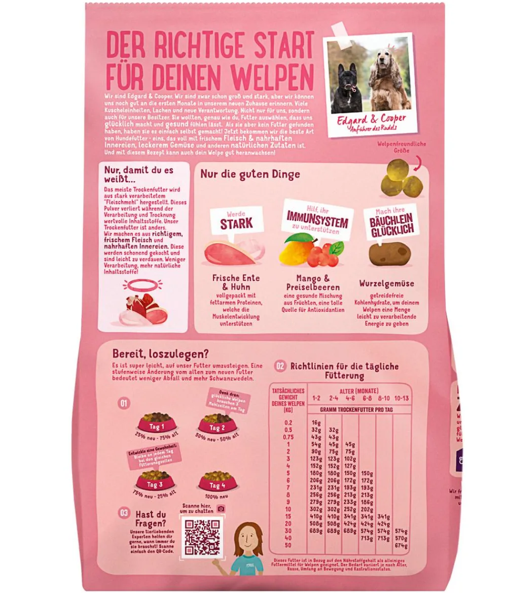 Edgard & Cooper® Edgard & Cooper Tockenfutter für Hunde, Fabelhafte Freilaufente, & -Huhn, Welpen Online
