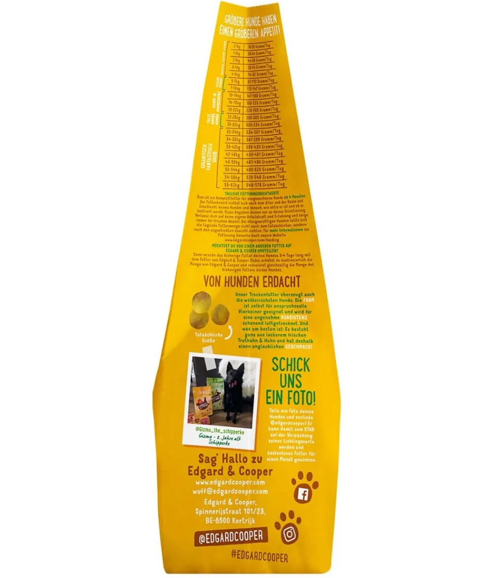 Edgard & Cooper® Trockenfutter Hund - Edgard & Cooper Trockenfutter für Hunde, Bio, Grandioser Freiland-Truthahn & -Huhn Adult