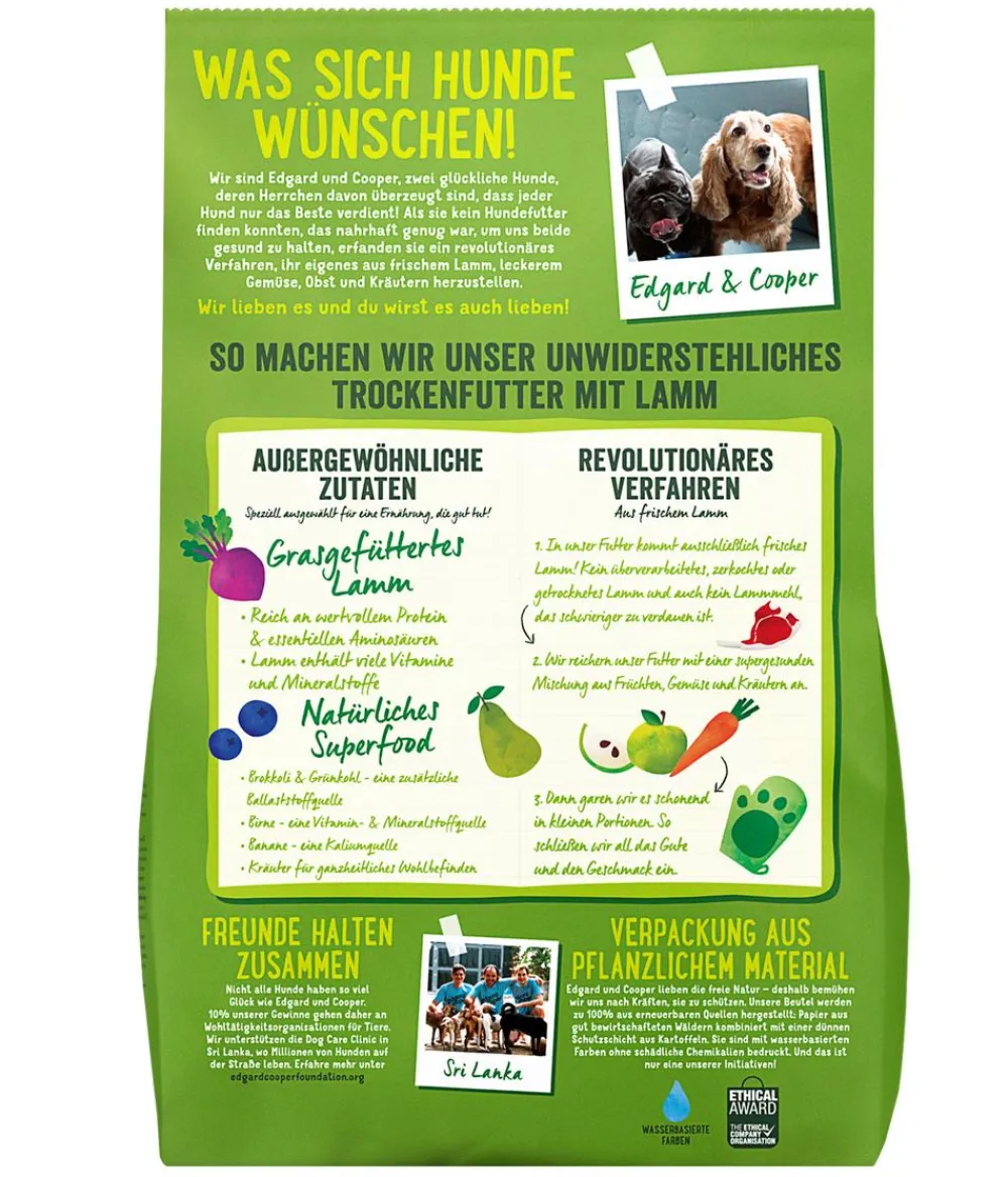 Edgard & Cooper® Trockenfutter Hund - Edgard & Cooper Trockenfutter für Hunde, Unwiderstehliches Grasgefüttertes Lamm Adult