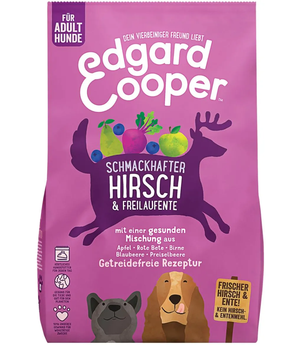 Edgard & Cooper® Trockenfutter Hund > Edgard & Cooper Trockenfutter für Hunde, Schmackhafter Hirsch & Freilaufente Adult