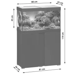 EHEIM Aquarium Komplettsets - Aquarium Kombination VivalineLED 126, ca. B81/H119/T36 cm Bronze