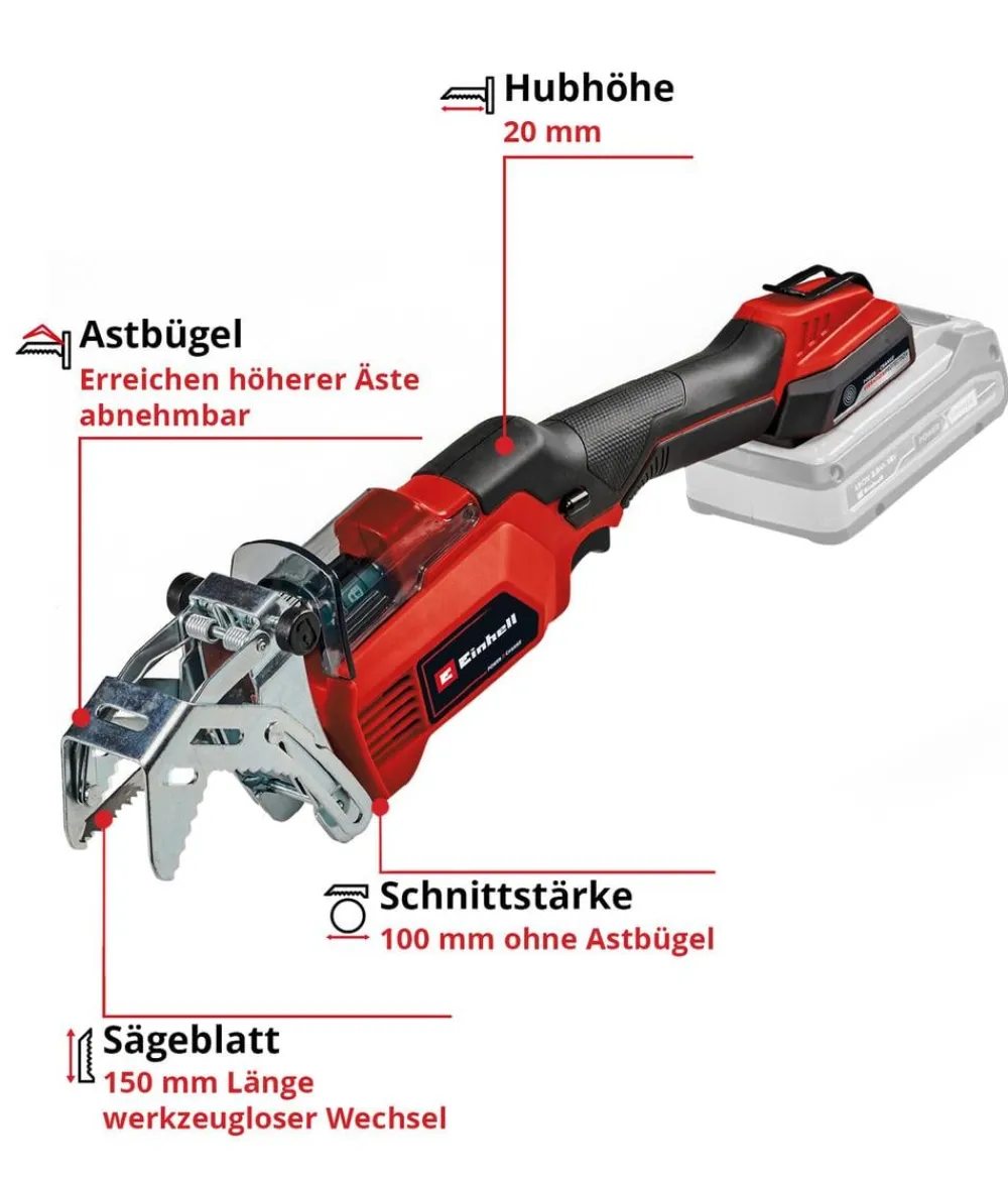 Einhell Gartengeräte - Akku-Astsäge GE-GS 18/150 Li-Solo