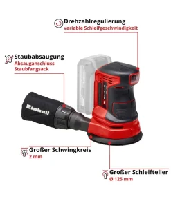 Einhell Gartengeräte - Akku-Exzenterschleifer TE-RS 18 Li-Solo