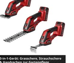 Einhell Gartengeräte - Akku-Gras- und Strauchschere GE-CG 18/100 Li- 3 in 1-Solo