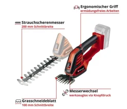 Einhell Gartengeräte - Akku Gras- und Strauchschere GE-CG 18/100 Li-Solo