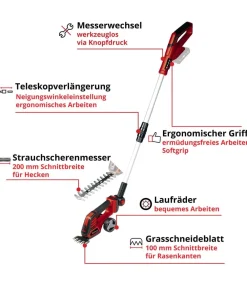 Einhell Akku-Gras- und Strauchschere GE-CG 18/100 Li T-Solo Clearance