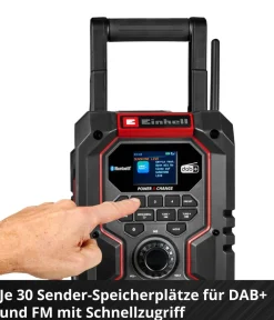 Einhell Mehr Haushaltshelfer - Akku-Radio TE-CR 18 Li DAB+/FM/BT - Solo