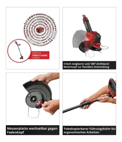 Einhell Rasenmäher & Rasentrimmer - Akku-Rasentrimmer GE-CT 18/25-1 Li-Solo