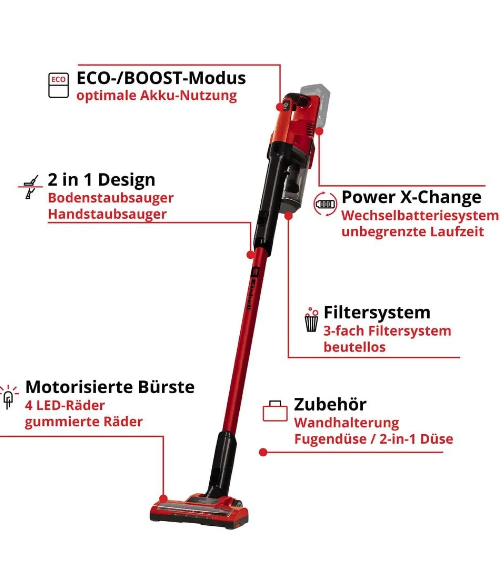 Einhell Mehr Haushaltshelfer > Akku-Stielstaubsauger TE-SV 18 Li-Solo