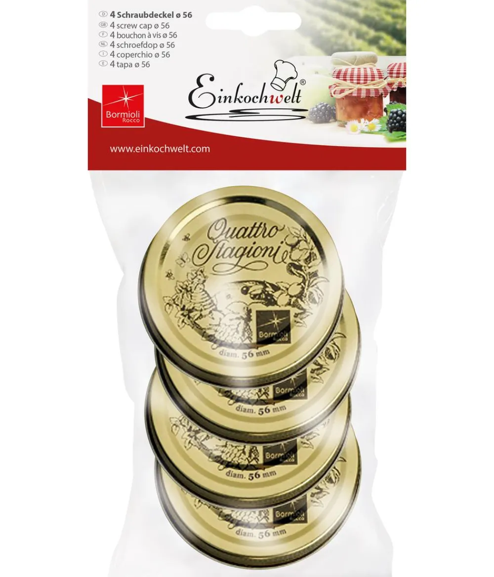 Einkochwelt Einkochautomaten & Zubehör > Quattro Stagioni Schraubdeckel für Einkochgläser, 4er-Set
