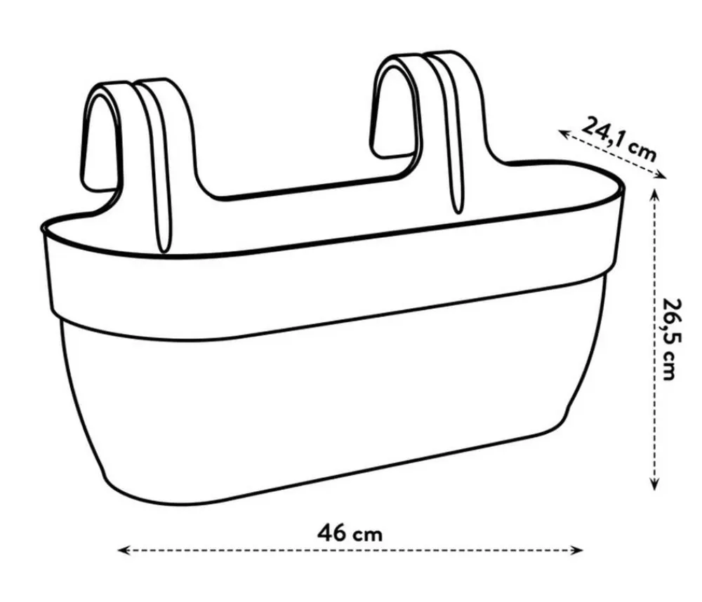 Elho Pflanzkübel & Blumenkästen|Blumenampeln & -Schalen - Kunststoff-Balkonhängetopf Vibia Campana Easy, länglich Anthrazit