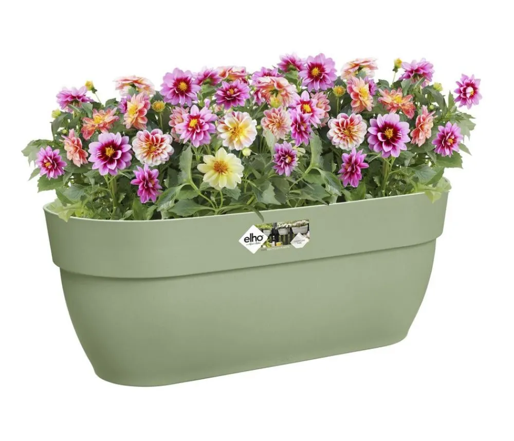 Elho Pflanzkübel & Blumenkästen|Blumenampeln & -Schalen - Kunststoff-Balkonhängetopf Vibia Campana Easy, länglich Hellgrün