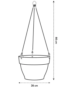 Elho Blumenampeln & -Schalen - Kunststoff-Hängeampel Vibia Campana, rund, ca. Ø26/H26 cm Hellgrün