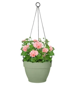 Elho Blumenampeln & -Schalen - Kunststoff-Hängeampel Vibia Campana, rund, ca. Ø26/H26 cm Hellgrün