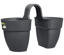 Elho Pflanzkübel & Blumenkästen - Kunststoff-Relingtöpfe Vibia Campana, , ca. B27/H21/T38 cm Anthrazit