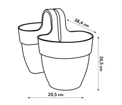 Elho Pflanzkübel & Blumenkästen - Kunststoff-Relingtöpfe Vibia Campana, , ca. B27/H21/T38 cm Anthrazit