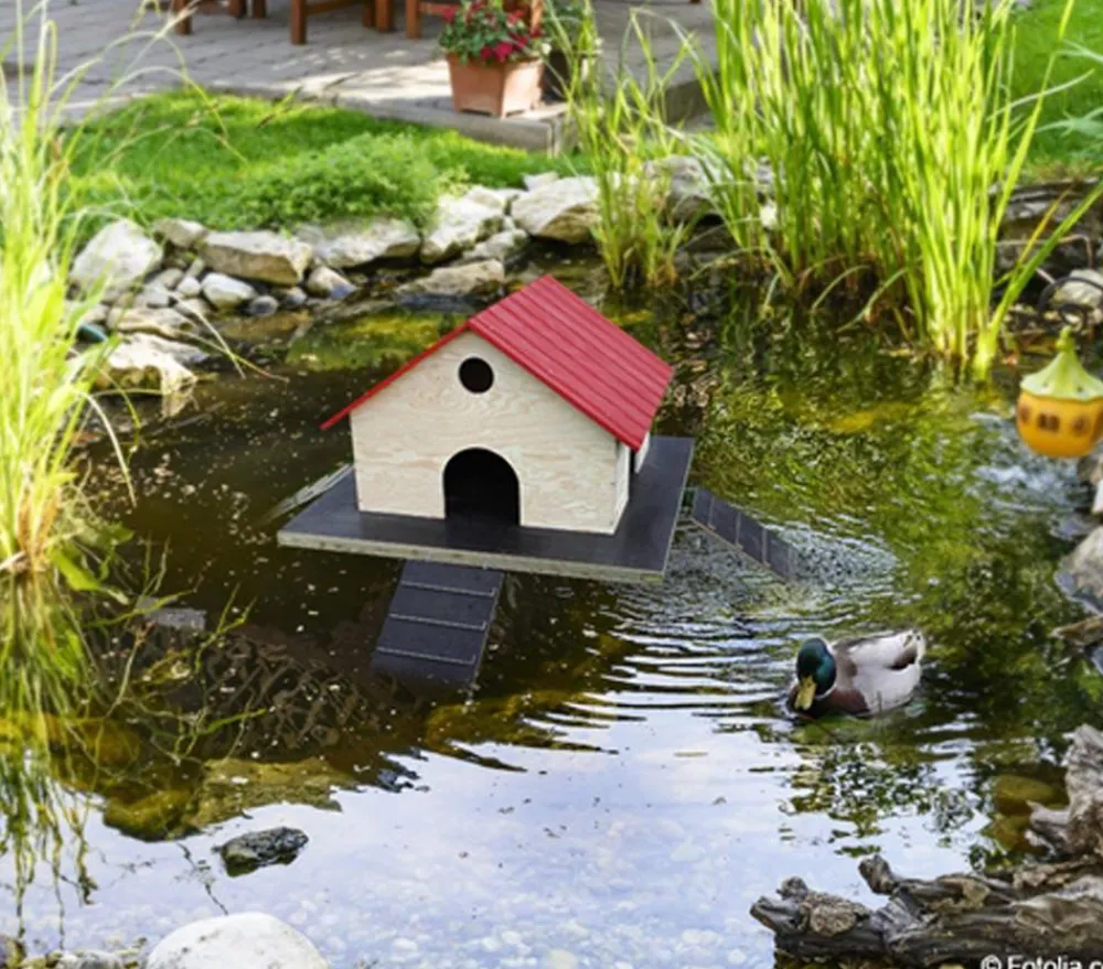 Elmato® Gartenteich·Teichzubehör & Teichpflege|Teichzubehör & Teichpflege - Entenhaus für Teichenten