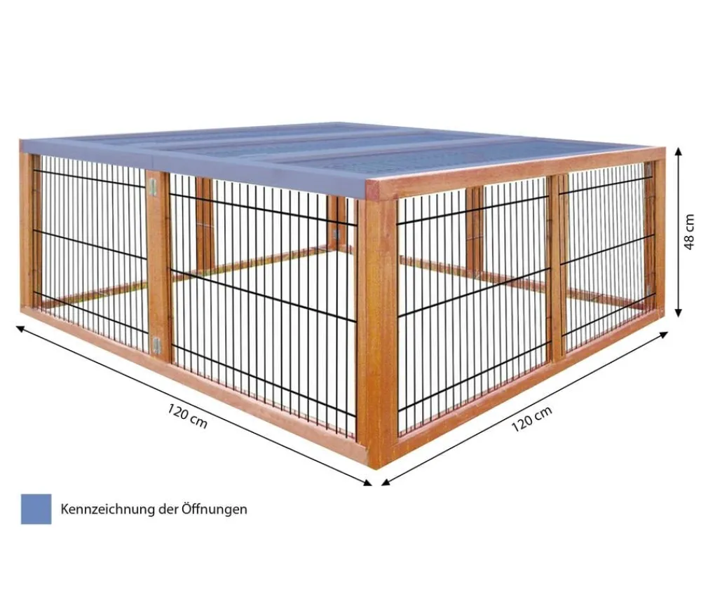 Elmato® Freilaufgehege > Freilaufgehege Deluxe, ca. B120/H48/T120 cm