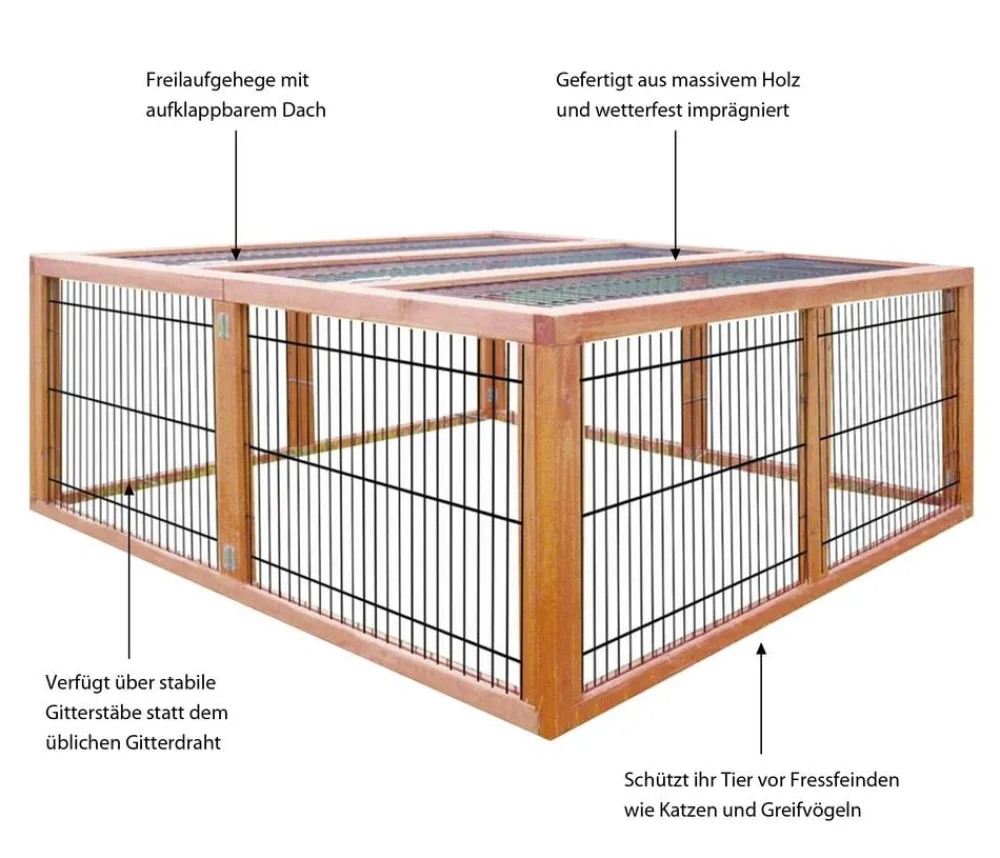 Elmato® Freilaufgehege > Freilaufgehege Deluxe, ca. B120/H48/T120 cm