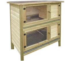 Elmato® Kaninchenstall & Hasenstall - Kaninchenstall Bavaria King Jumper, ca. B118/H118,5/T70 cm Beige