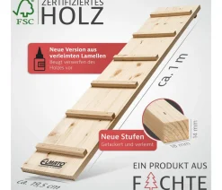 Elmato® Mehr Katzenzubehör - Katzentreppe, 2 x 100 cm Natur