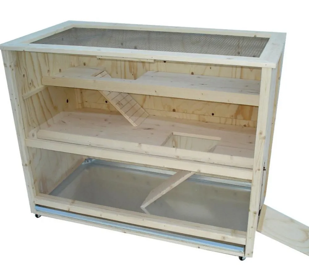 Elmato® Nager-Zimmervoliere Luxus auf Rollen, ca. B117/H94/T62 cm Beige Best