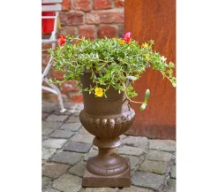 Esschert Design Französische Pflanzvase aus Gusseisen, Dunkelbraun Discount