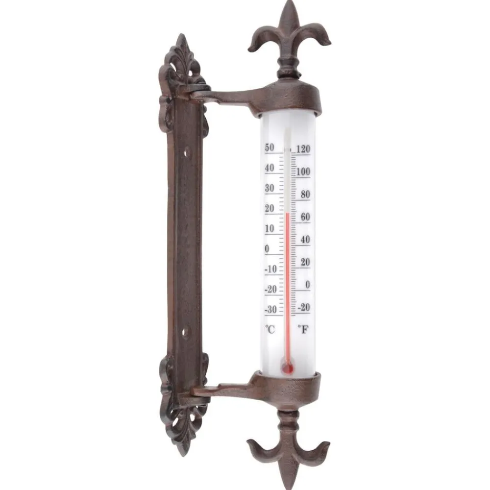 Esschert Design Gusseisen-Fensterrahmenthermometer Dunkelbraun Best