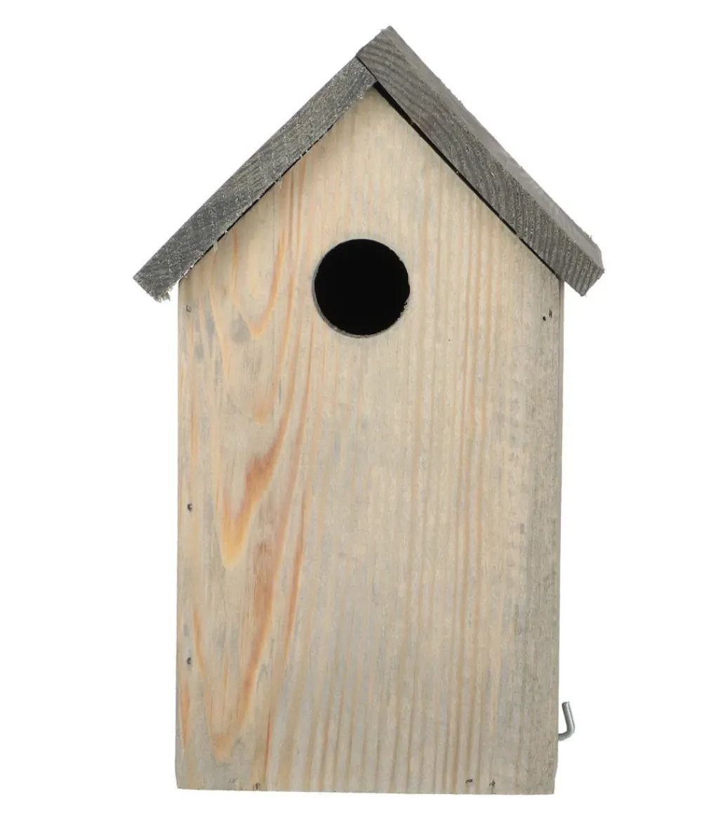 Esschert Design Nistkästen - Nistkasten Kohlmeise Pinie, ca. B15/H25/T13,7 cm Grau