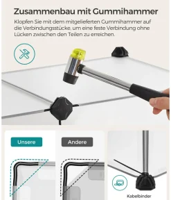 Feandrea Freilaufgehege - Freigehege mit Bodenplatten, Kuststoff, ca. B125/H42/T63 cm Transparent