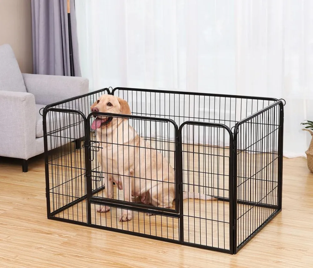 Feandrea Mehr Hundezubehör|Freilaufgehege > Freilaufgitter für Hunde, ca. B122/H70/T80 cm