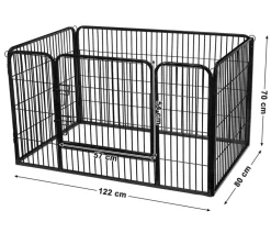 Feandrea Mehr Hundezubehör|Freilaufgehege > Freilaufgitter für Hunde, ca. B122/H70/T80 cm